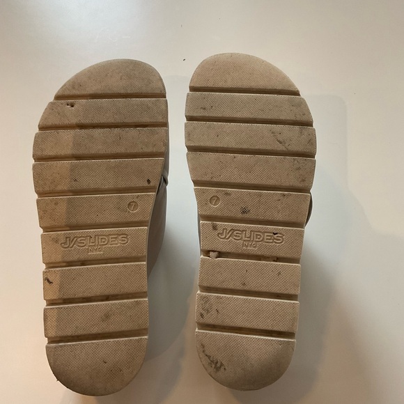 J/SLIDES NYC Bella Minimalist Black Leather Platform Sandal Adjustable Size7 - Picture 6 of 6